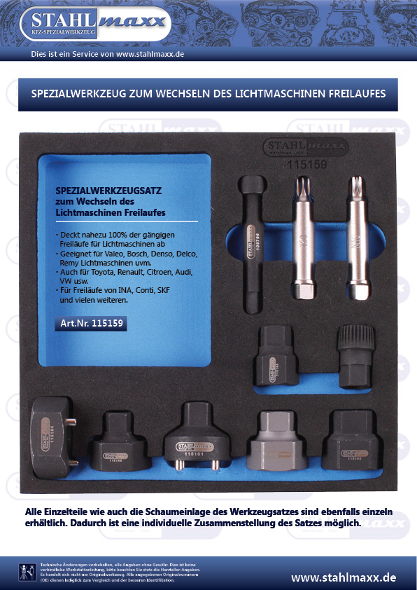 Bosch Valeo Lichtmaschinen Freilauf Werkzeug Satz, 3-tlg. - PCI