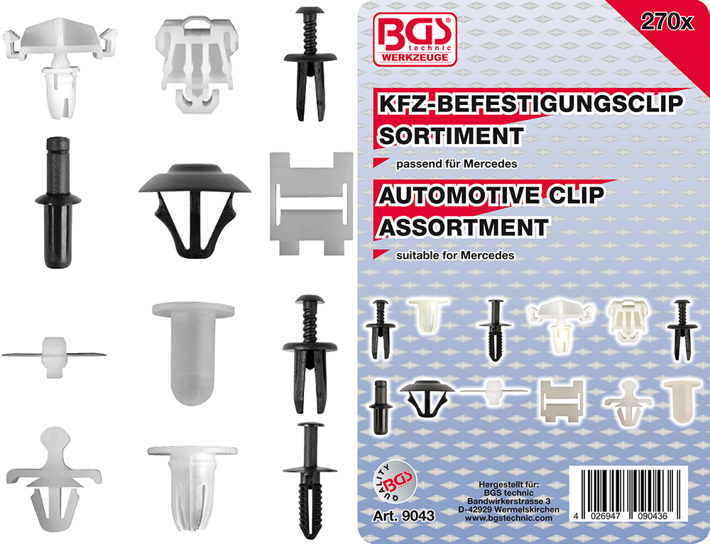 KFZ-Befestigungsclips 270 teilig (für Mercedes Benz) - PCI Shop -  Professionel, 35,99 €