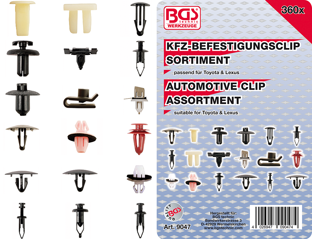 KFZ-Befestigungsclips 360 teilig (für Toyota, Lexus) - PCI Shop -  Professionel, 42,00 €
