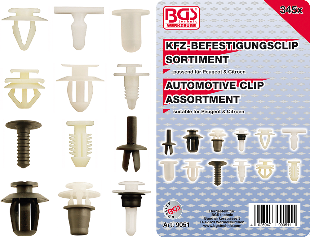 KFZ-Befestigungsclips 345 teilig (für Peugeot, Citroen) - PCI Shop -  Professio, 29,99 €