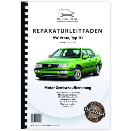 VW Vento Typ 1H 1992-1998 4-Zyl. Simos Einspritz Zündanlage Reparaturanleitung