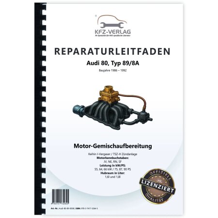 Audi 80 90 (87-92) Keihin I-Vergaser TSZ-H Zündanlage 75-90PS Reparaturanleitung