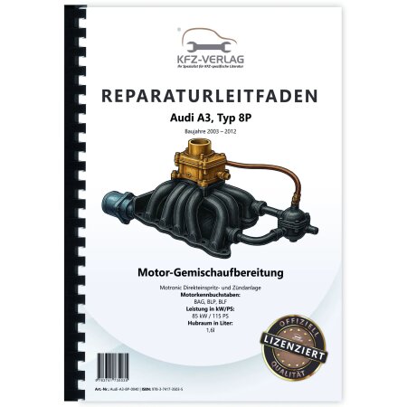 Audi A3 8P 2003-2012 1,6l Benzin Einspritz- Zündanlage 115 PS Reparaturanleitung