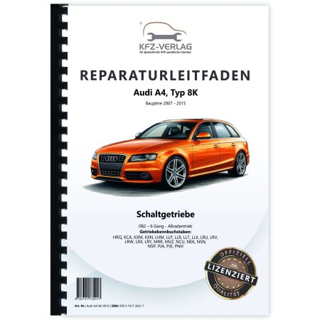 Audi A4 8K 2007-2015 6 Gang Schaltgetriebe Kupplung 0B2 Reparaturanleitung