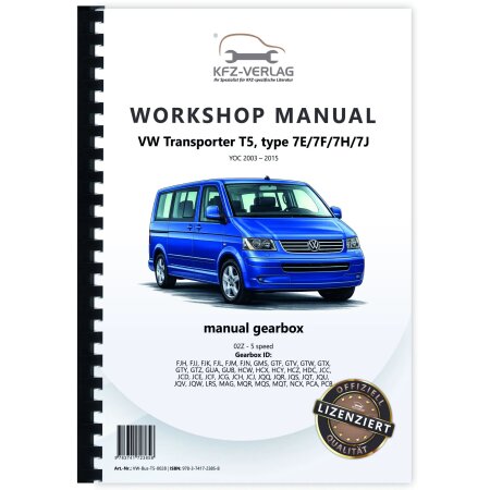 Reparaturanleitung VW Transporter T5 (03-15) 5 Gang Schaltgetriebe 02Z Kupplung