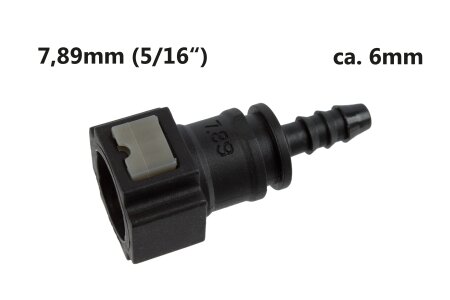 Kraftstoff Quick Steckverbinder Weiblich SAE 7,89 (5/16") auf 7mm Leitung