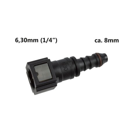 Kraftstoff Quick Steckverbinder Weiblich SAE 6,30 (1/4") auf 8mm Leitung