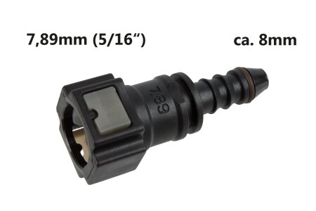 Kraftstoff Quick Steckverbinder Weiblich SAE 7,89 (5/16") auf 8 mm Leitung